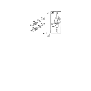 Crankshaft Diagram and Parts List for 121700TO121799  Briggs and Stratton Engine